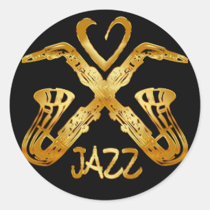 I LIEBE-JAZZ RUNDER AUFKLEBER