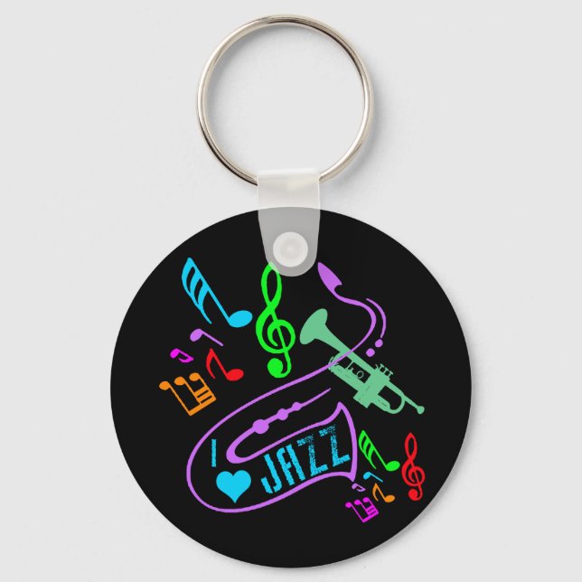 I LIEBE JAZZ SCHLÜSSELANHÄNGER (Vorderseite)