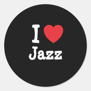 I Liebe Jazzherz custom personalisiert Runder Aufkleber