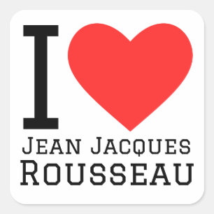 I Liebe jean Jacques Rousseau Quadratischer Aufkleber