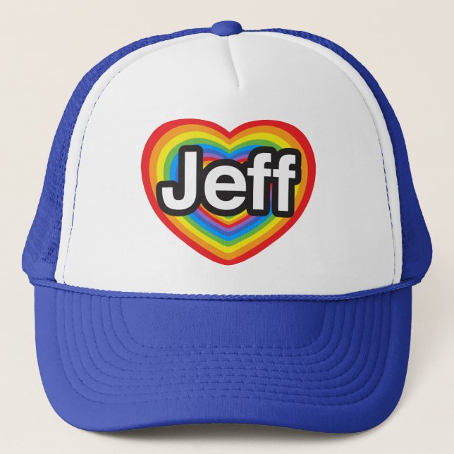 I Liebe Jeff. Liebe I Sie Jeff. Herz Truckerkappe (Vorderseite)