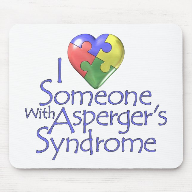 I Liebe jemand mit Aspergers Mousepad (Vorne)