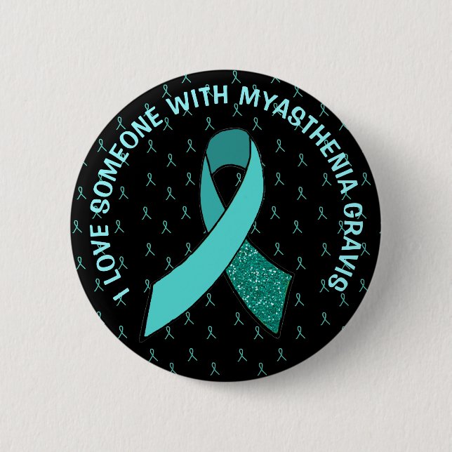 I Liebe Jemand mit Myasthenia Gravis Button (Vorderseite)