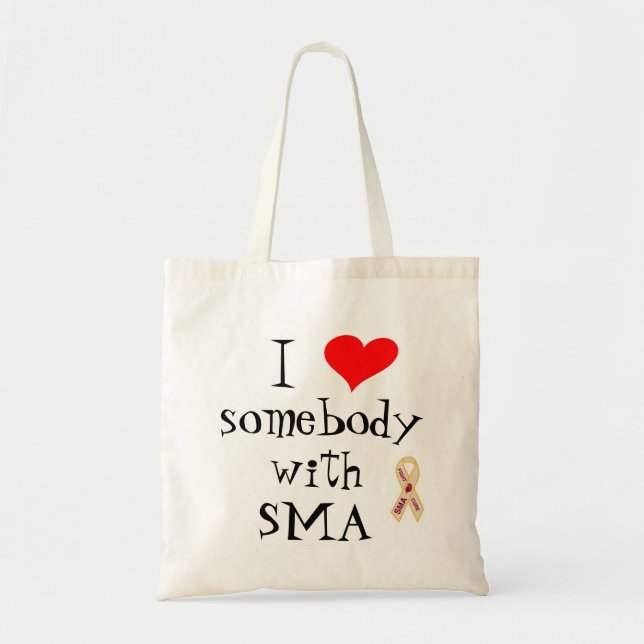 I Liebe jemand mit SMA Bewusstseins-Taschen-Tasche Tragetasche (Vorne)