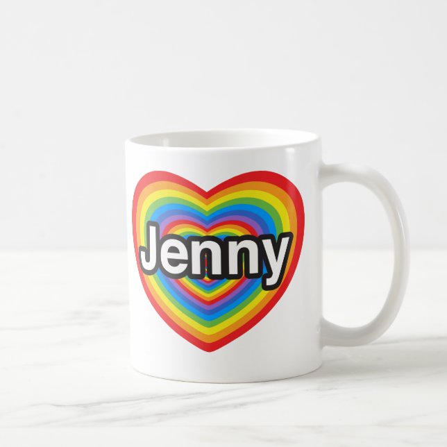 I Liebe Jenny. Liebe I Sie Jenny. Herz Kaffeetasse (Rechts)