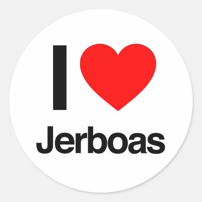 i Liebe jerboas Runder Aufkleber (Vorderseite)