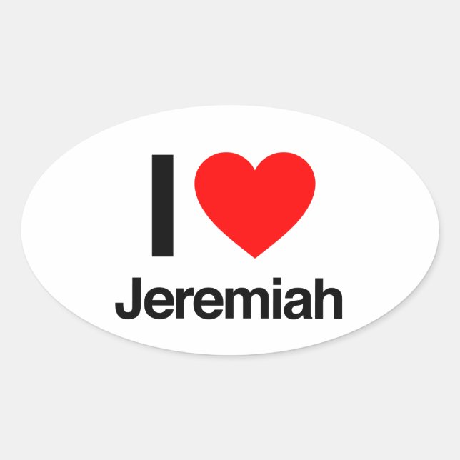 i Liebe jeremiah Ovaler Aufkleber (Vorderseite)