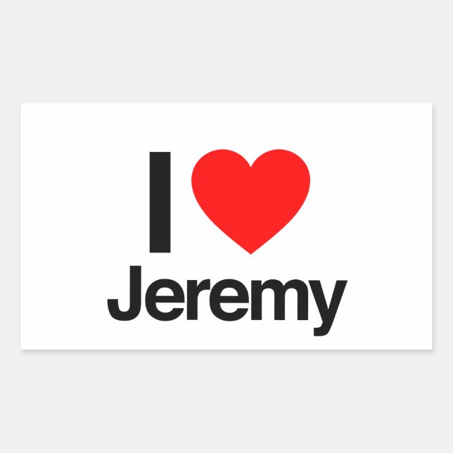 i Liebe jeremy Rechteckiger Aufkleber (Vorderseite)