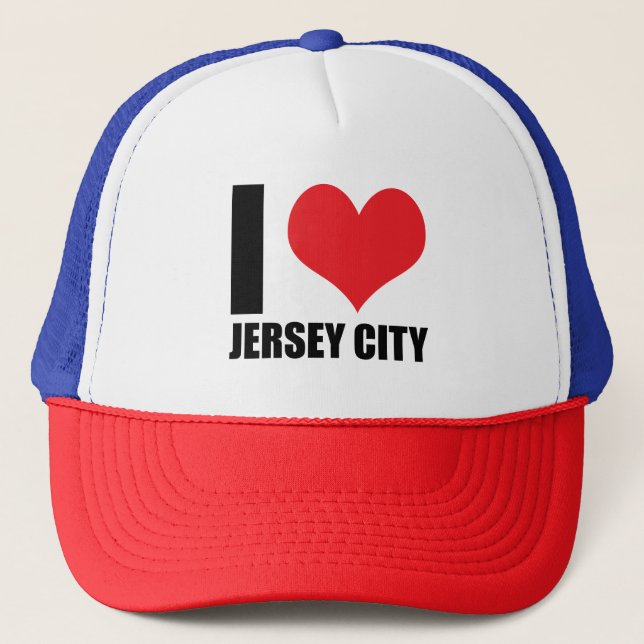 I Liebe Jersey City Truckerkappe (Vorderseite)
