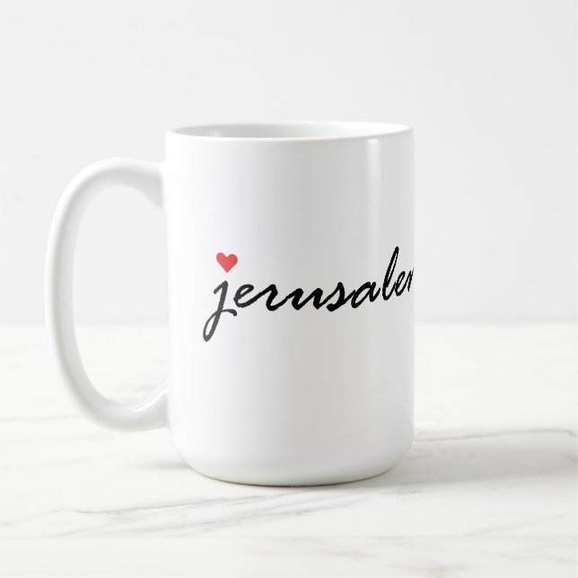 I Liebe Jerusalem Israel Kaffeetasse (Links)