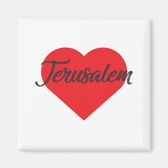 I Liebe Jerusalem Magnet (Vorne)