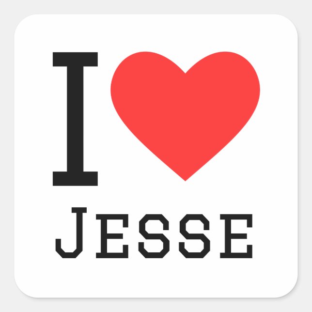 I Liebe jesse Quadratischer Aufkleber (Vorderseite)