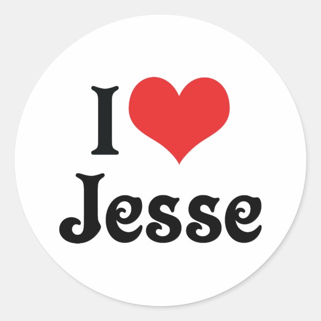 I Liebe Jesse Runder Aufkleber (Vorderseite)