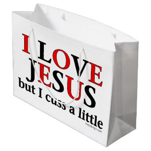 I Liebe Jesus [aber ich fluchen wenig] Große Geschenktüte