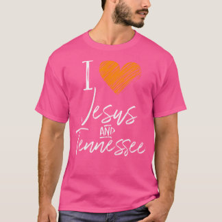 I Liebe Jesus and Tennessee Orange Herz Niedlich F T-Shirt