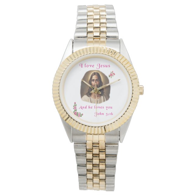 I Liebe Jesus Armbanduhr (Vorderseite)