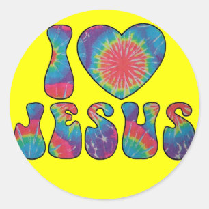 I LIEBE-JESUS-AUFKLEBER RUNDER AUFKLEBER