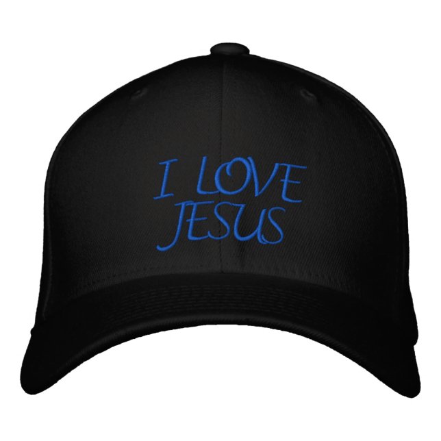 I LIEBE JESUS BESTICKTE KAPPE (Vorderseite)