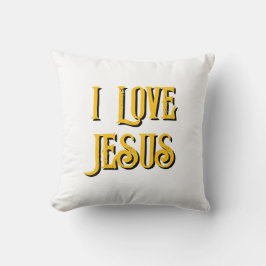 I Liebe Jesus Christlich Schwarz-weißes Gold Kissen