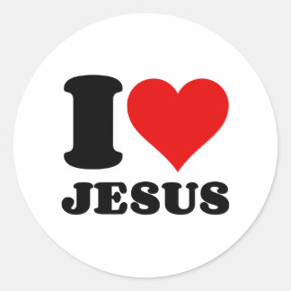 i Liebe Jesus christliche Zitat Runder Aufkleber