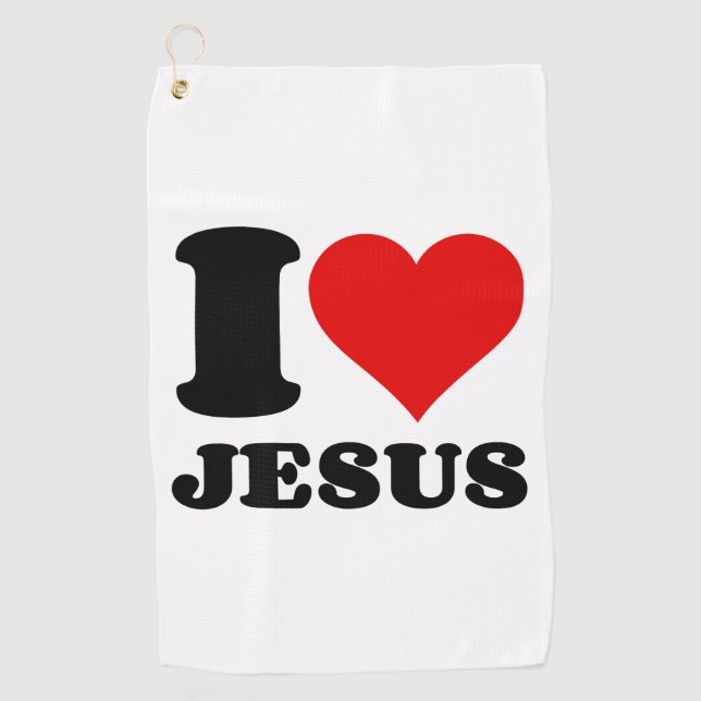 i Liebe Jesus christlicher Zitat Golfhandtuch (Vorderseite)