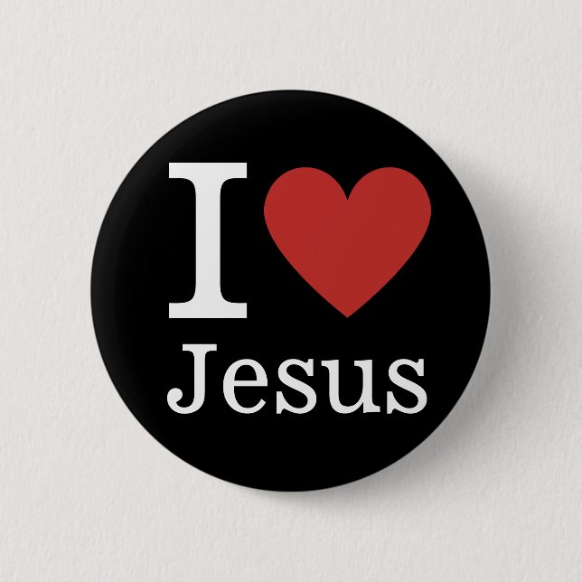 I ❤️ Liebe Jesus CUSTOMIZABLE Button Button (Vorderseite)