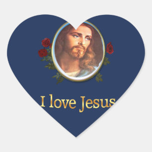 I Liebe Jesus Gaben Herz-Aufkleber