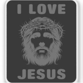 I Liebe Jesus (grau) Aufkleber