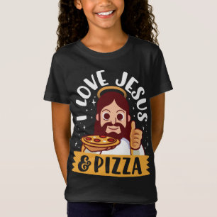 I Liebe Jesus & Pizza Pepperoni Christlicher Carto T-Shirt
