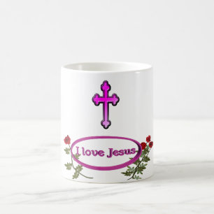 I Liebe Jesus Produkte mit Rose Kaffeetasse