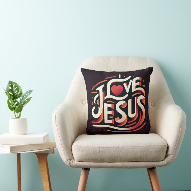 I Liebe Jesus Retro Christlich Kissen (Stuhl )