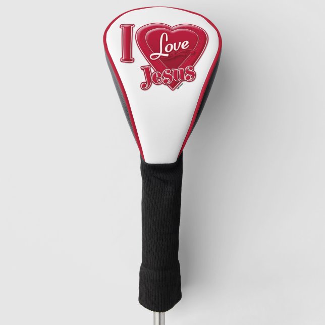 I Liebe Jesus Rotes Herz Golf Headcover (Vorderseite)