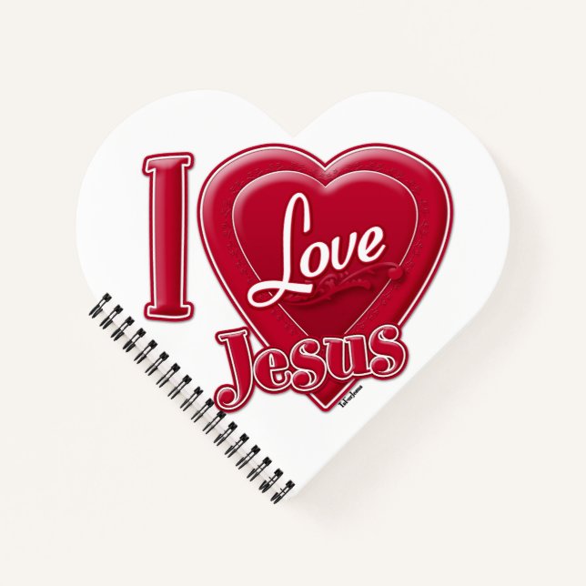 I Liebe Jesus Rotes Herz Notizbuch (Vorderseite)