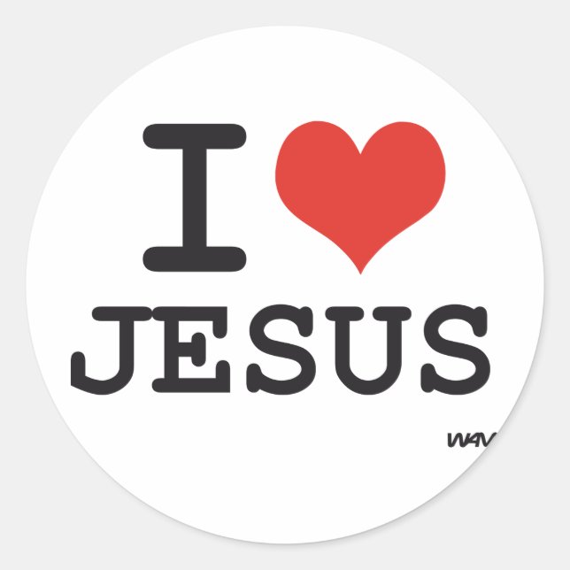 I Liebe Jesus Runder Aufkleber (Vorderseite)