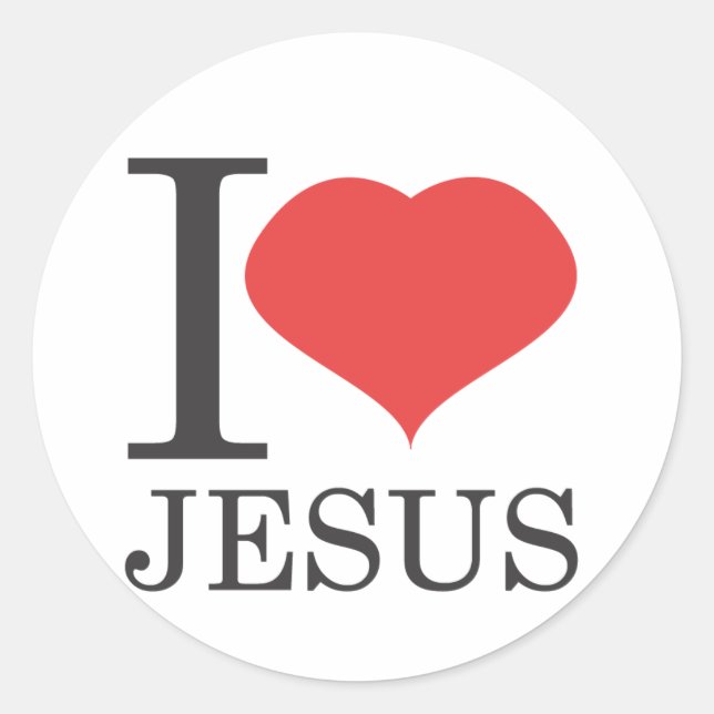 I Liebe JESUS Runder Aufkleber (Vorderseite)