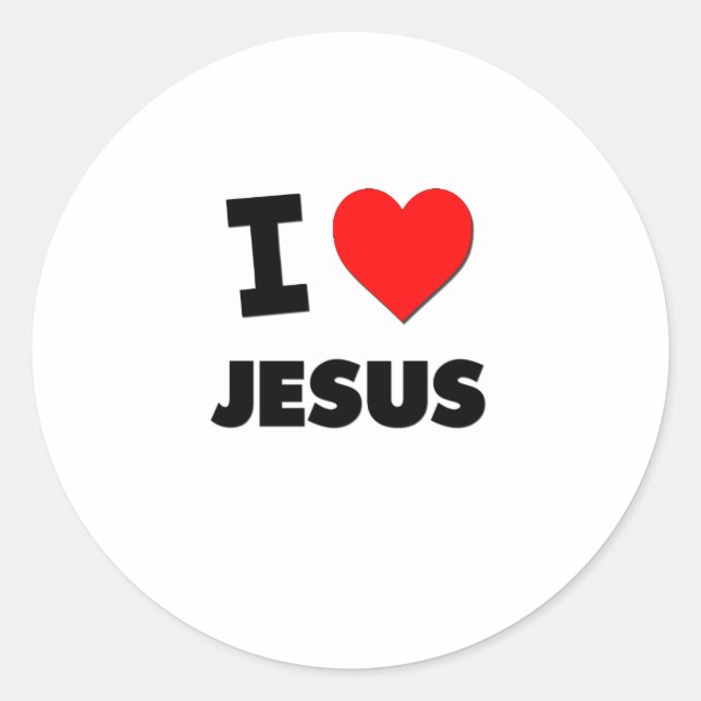 I Liebe Jesus Runder Aufkleber (Vorderseite)
