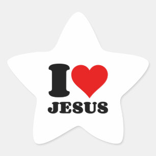 I LIEBE JESUS Stern-Aufkleber