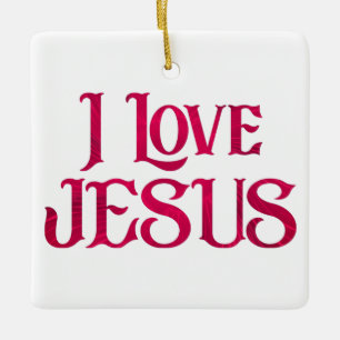 I Liebe Jesus Typografy Zitat Keramikornament