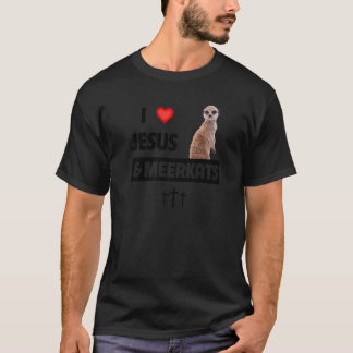 I Liebe Jesus und Meerkats Mama Vater Christliche T-Shirt