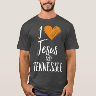 I Liebe Jesus und Tennessee Orange Herz Niedlich T-Shirt