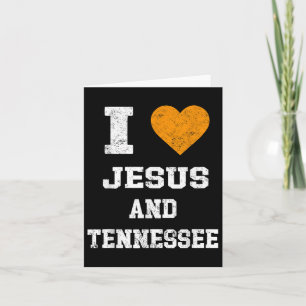 I Liebe Jesus und Tennessee Shirt Orange Herz Nied Karte