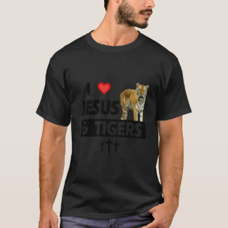 I Liebe Jesus und Tiger Christliche Tierliebhaber T-Shirt