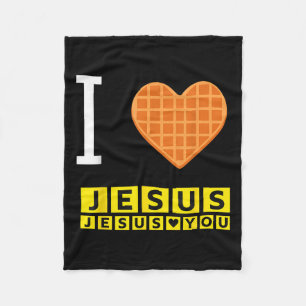 I Liebe Jesus Waffle Herzlich Funny Christliches F Fleecedecke