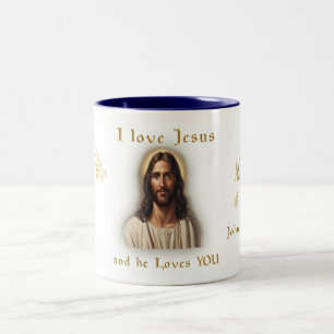 I Liebe Jesus Zweifarbige Tasse