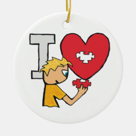I Liebe Jigsaw Puzzles Keramik Ornament