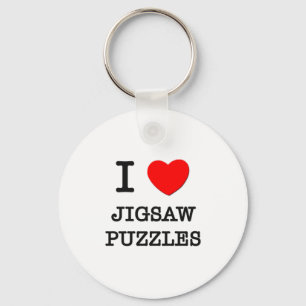 I Liebe Jigsaw Puzzles Schlüsselanhänger