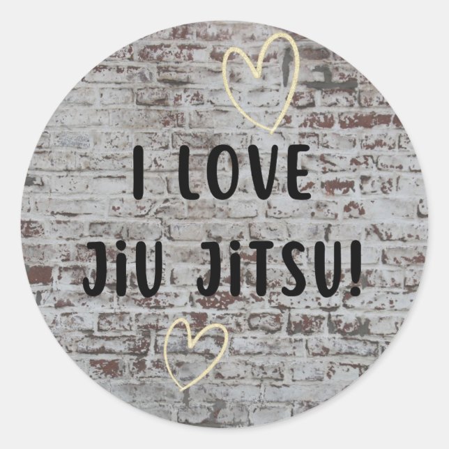 I Liebe Jiu Jitsu Aufkleber (Vorderseite)