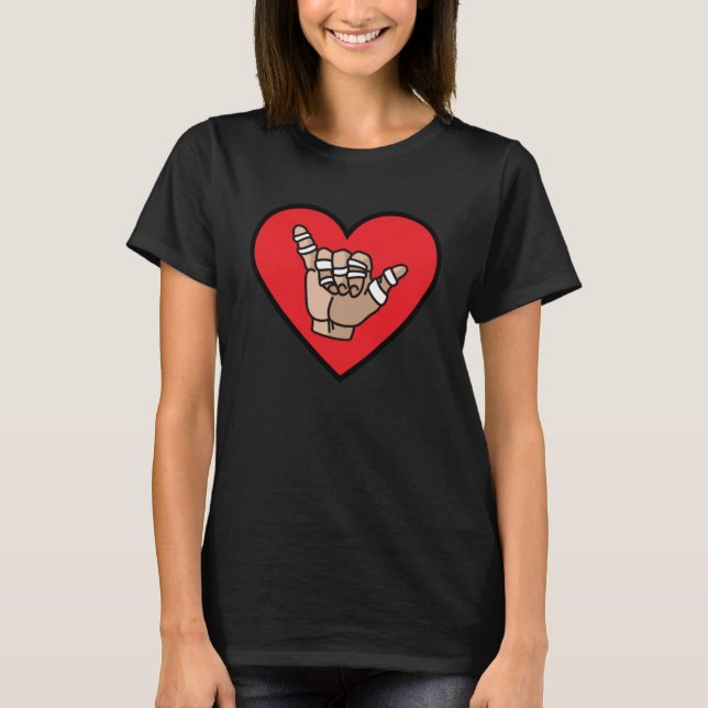 I Liebe Jiu Jitsu BJJ Brazilian Jiu Jitsu HerzVal T-Shirt (Vorderseite)