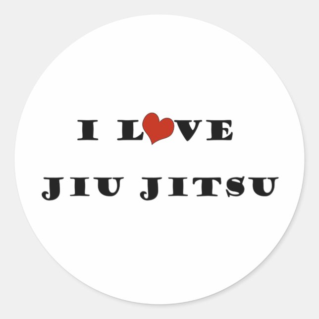 I Liebe Jiu Jitsu.png Runder Aufkleber (Vorderseite)