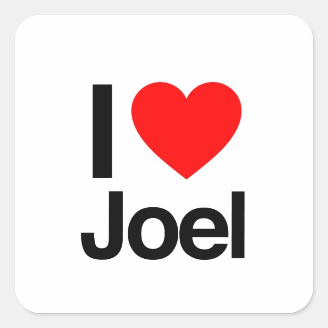 I Liebe joel Quadratischer Aufkleber (Vorderseite)